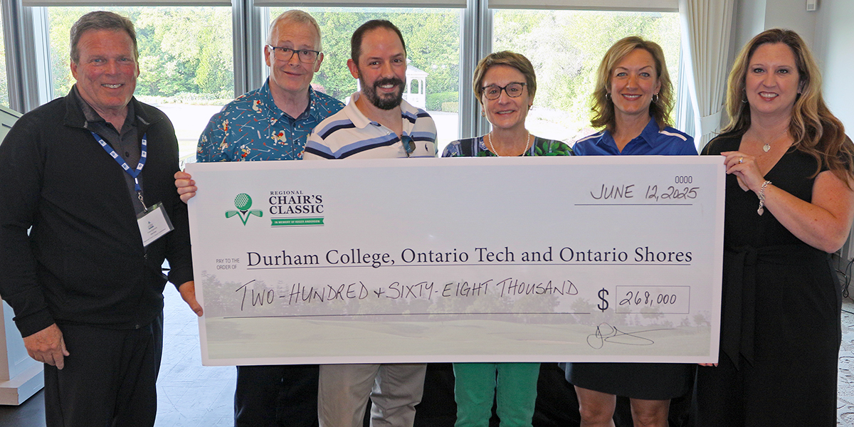 Cheque presentation at the Regional Chair Classic 2025.
