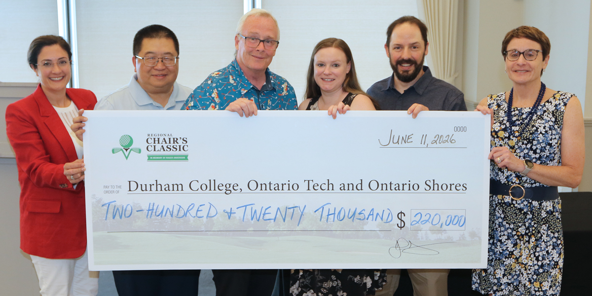 Cheque presentation at the Regional Chair Classic 2026.